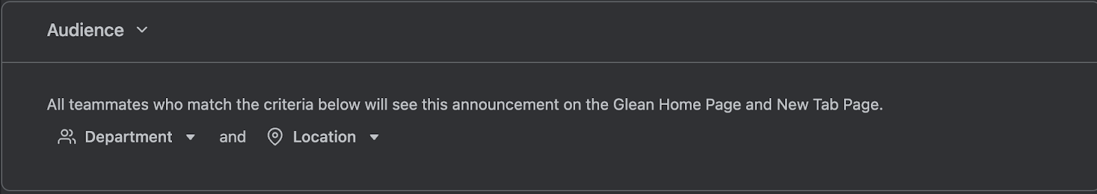 Announcement Location Filter