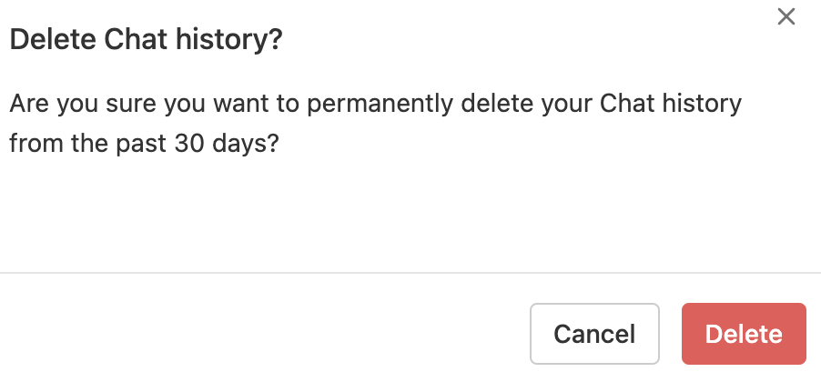 Delete Chat History Confirmation