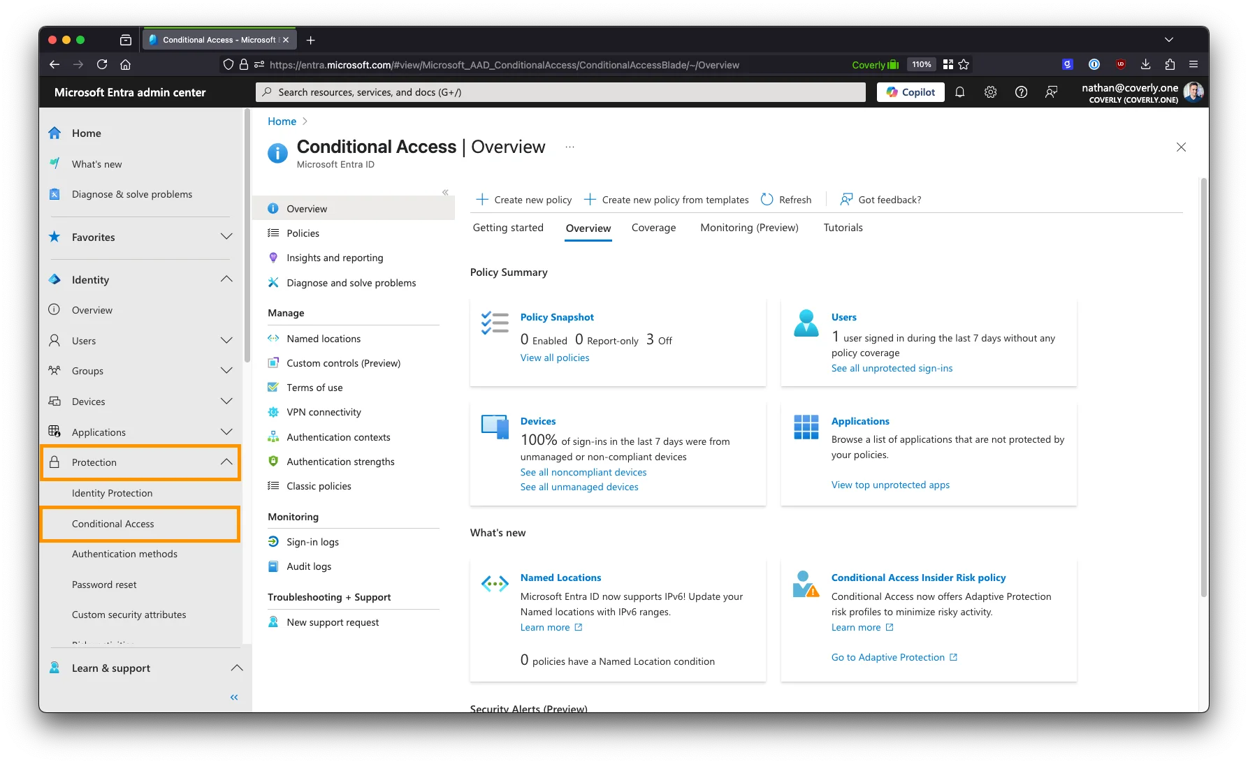 Conditional Access overview in the Microsoft Entra admin center