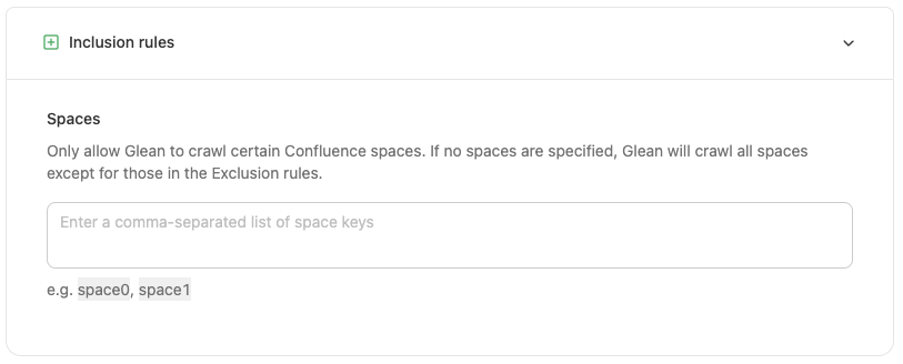Confluence Cloud Connector Inclusion Options