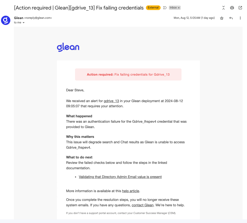 Connector Failure Alerts