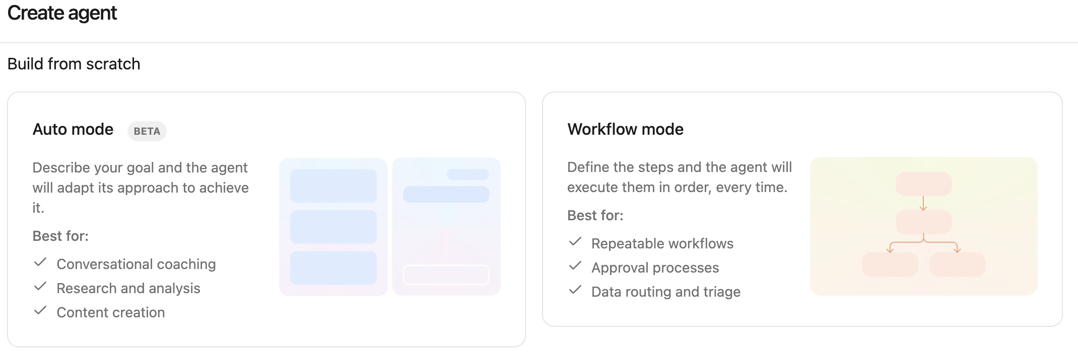 Select Workflow mode