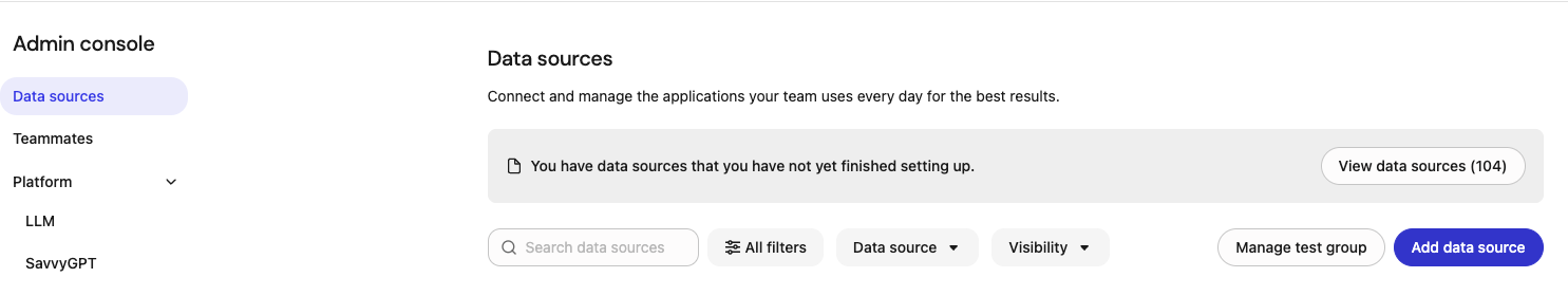 Add connectors in the Glean admin console