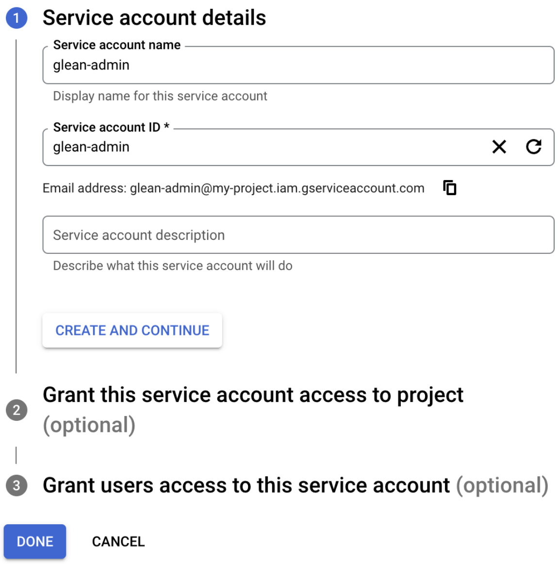 Service Account Creation