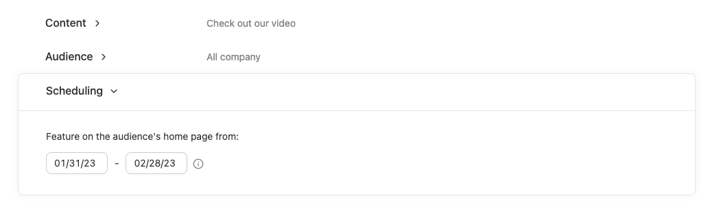 Scheduling Announcements