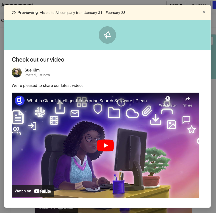 Preview Announcement