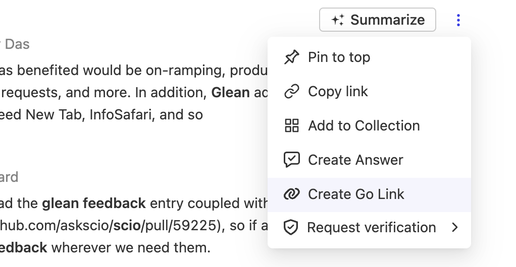 Search Result Go Link