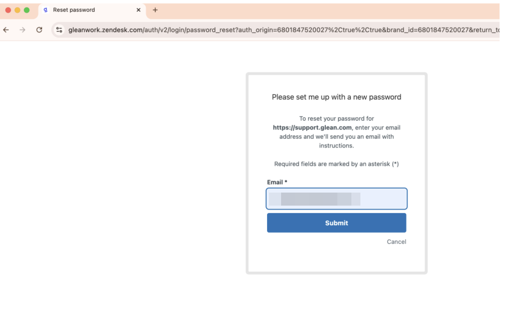 Password Reset Submission