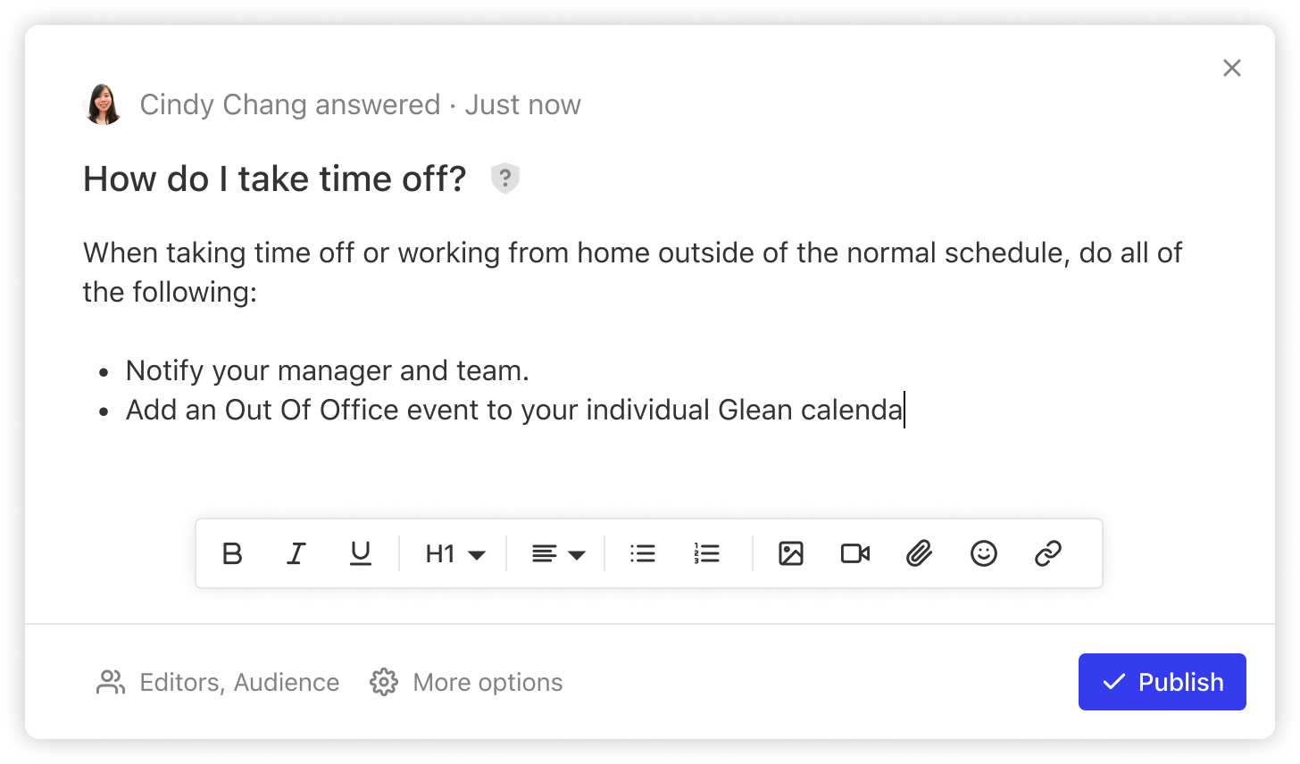 Answer Creation Interface