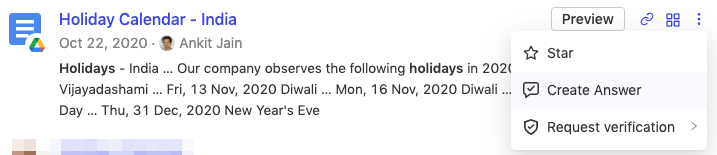 Create Answer Option