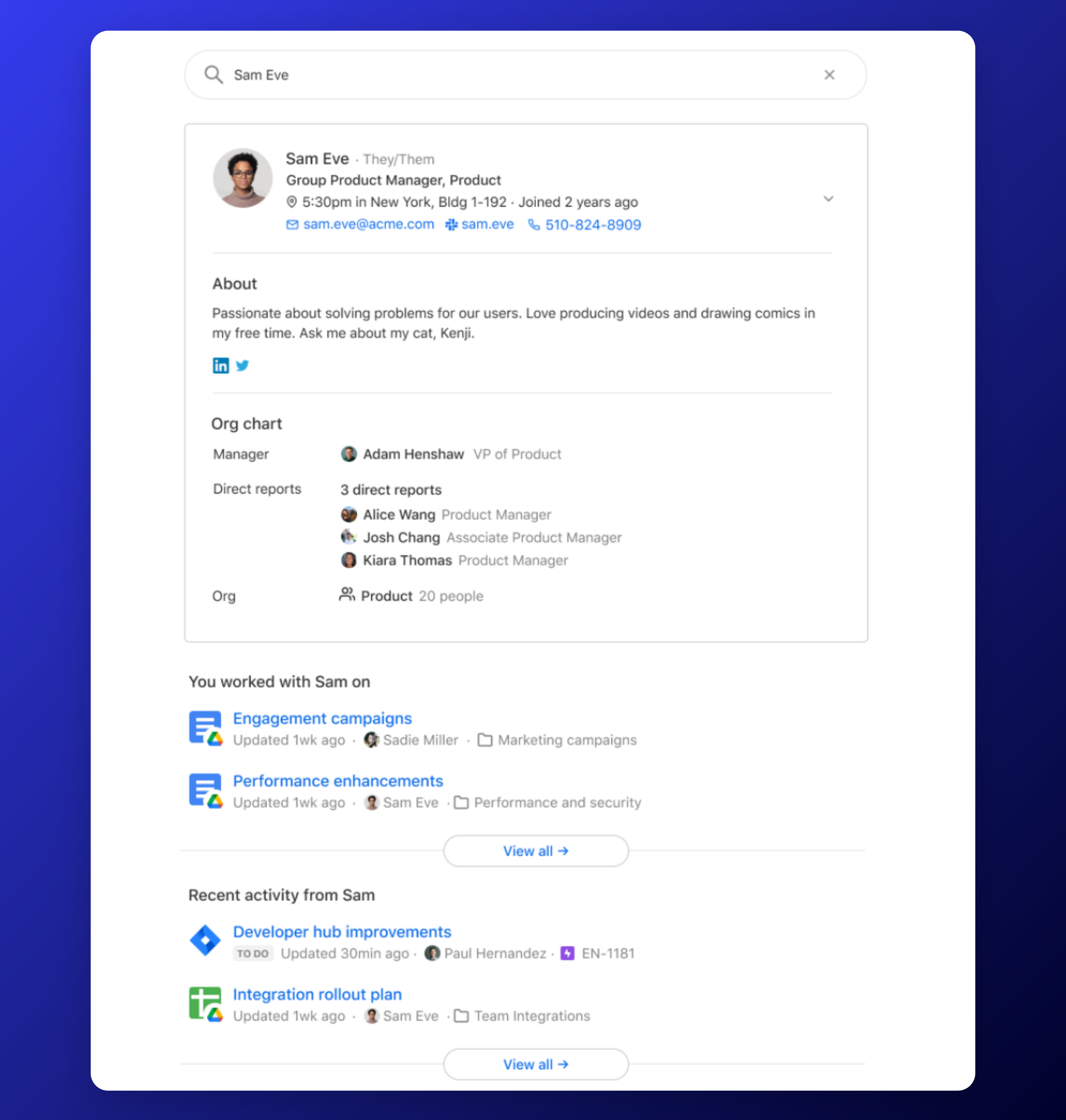 Knowledge Graph People View