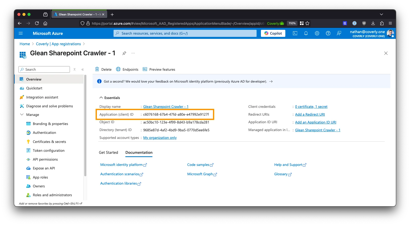 App Registration Application ID