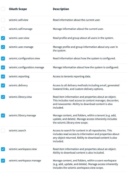 Seismic UI screenshot
