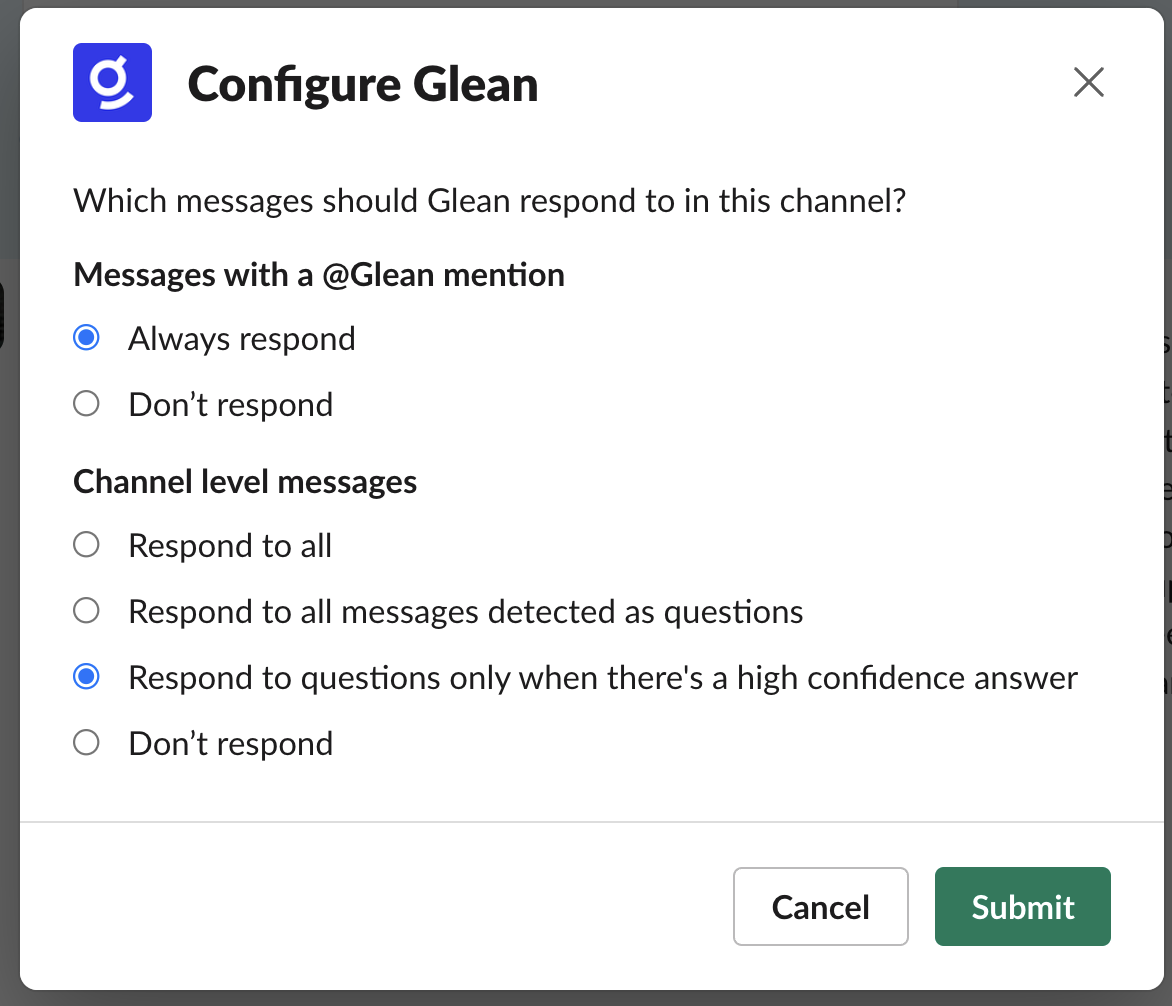 Glean Configure
