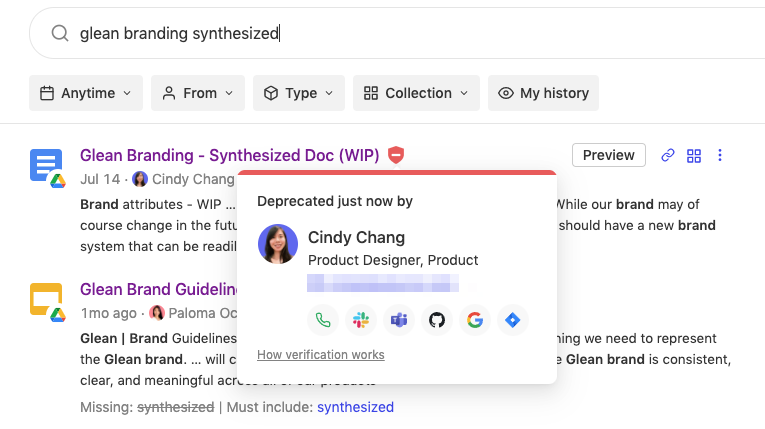 Deprecated Document in Search Results