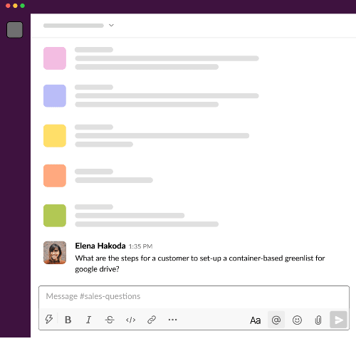 Glean automatically answers questions and responds when tagged