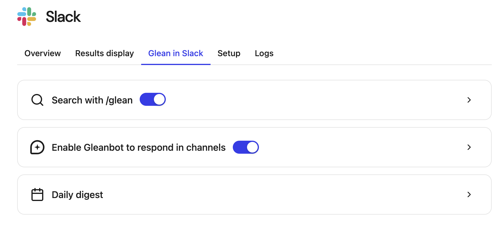 Setup Slack in Glean