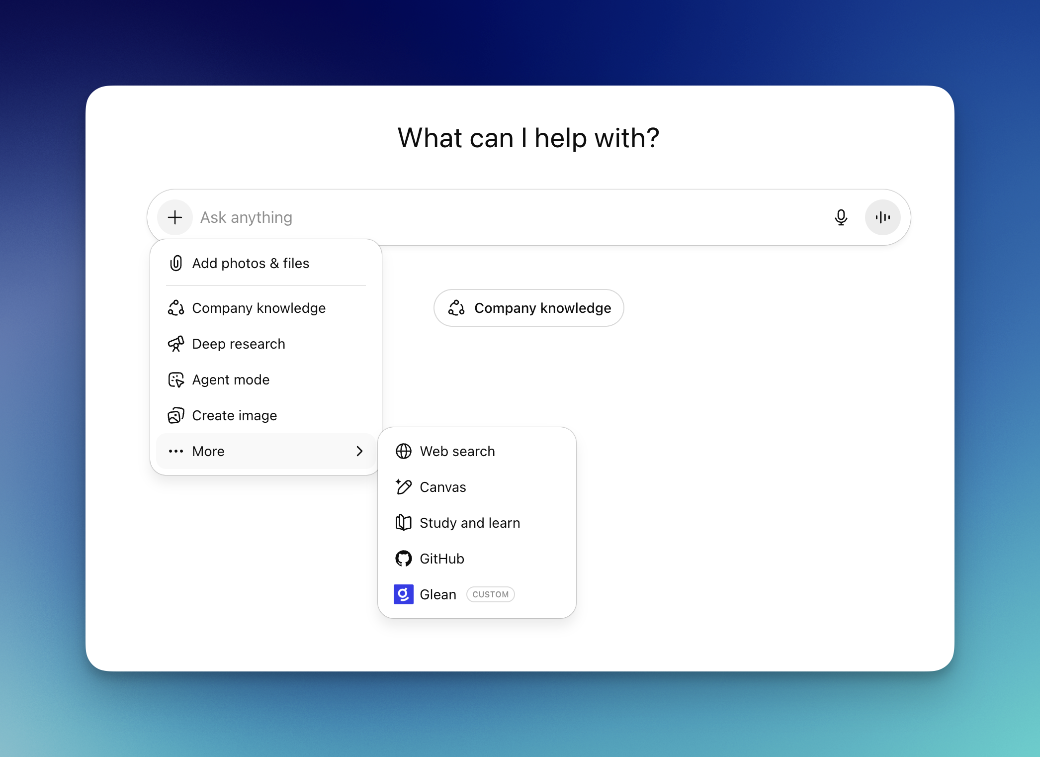 Accessing Glean connector in ChatGPT