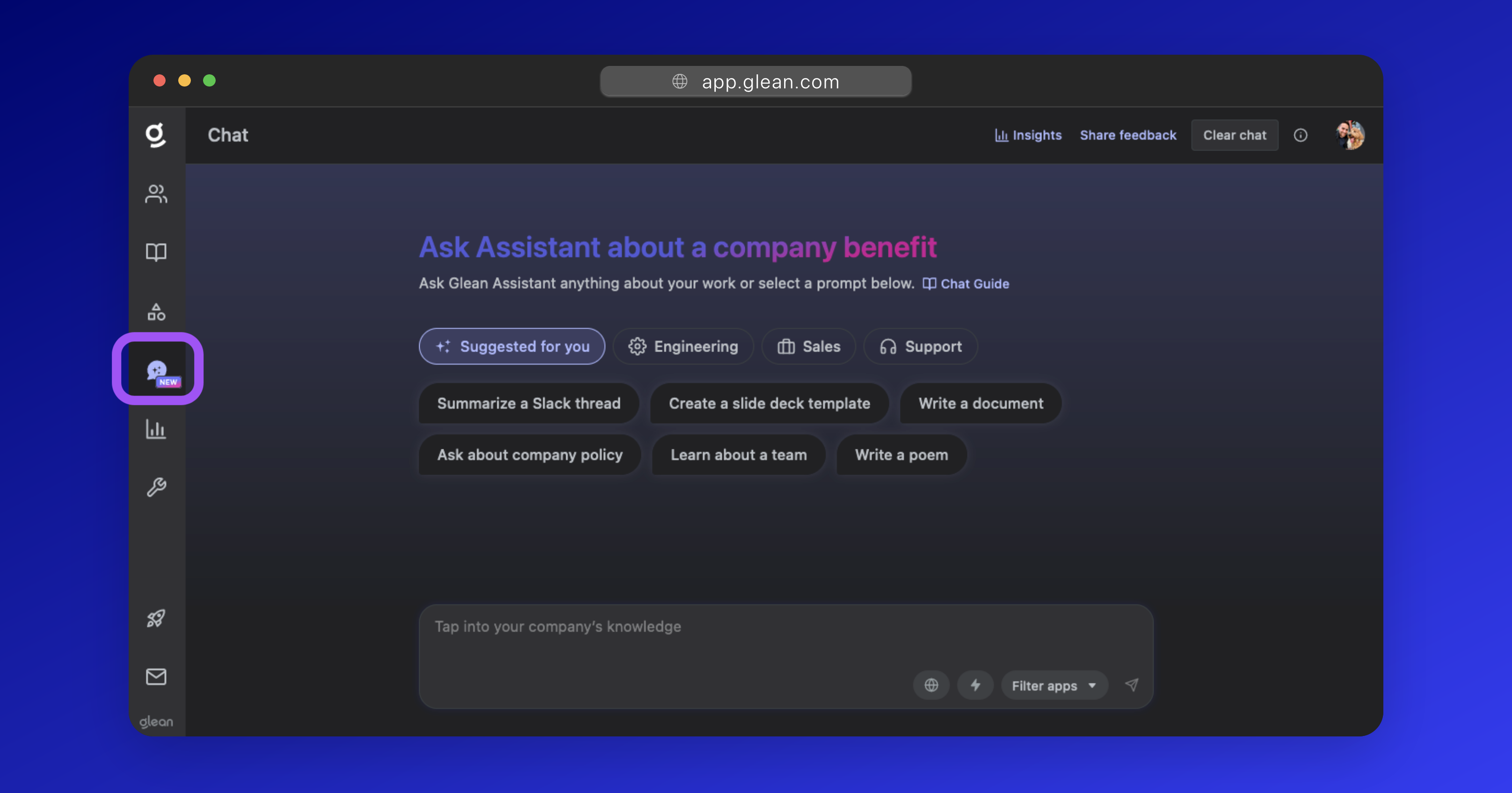 Glean Chat Interface