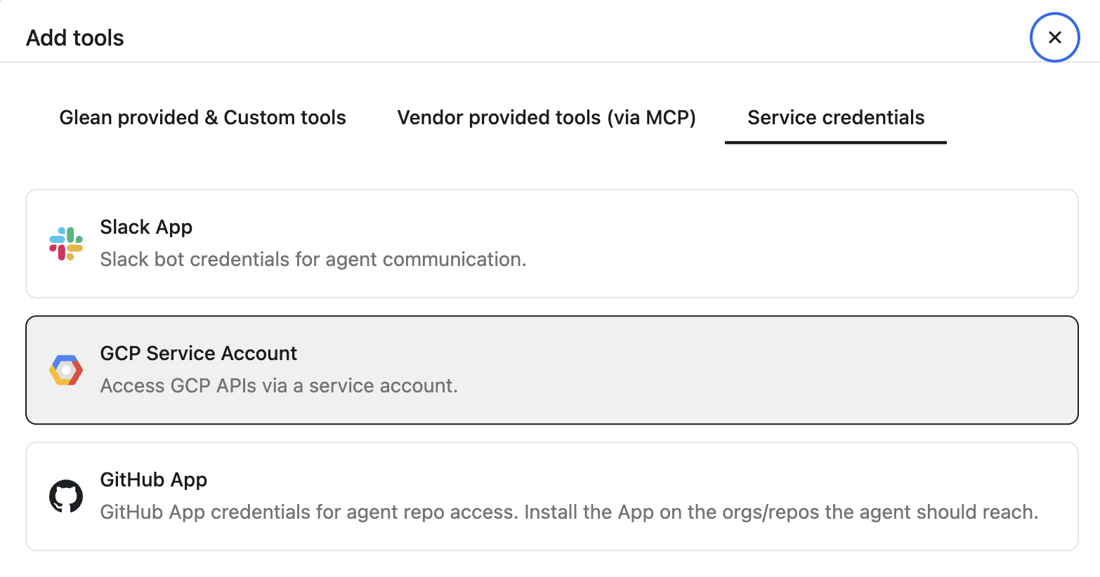 Create service credentials for GCP