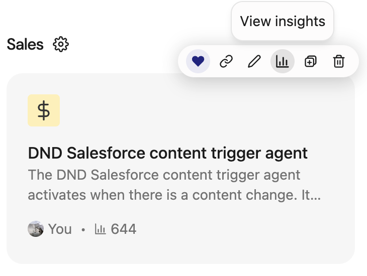 Insights option in an agent
