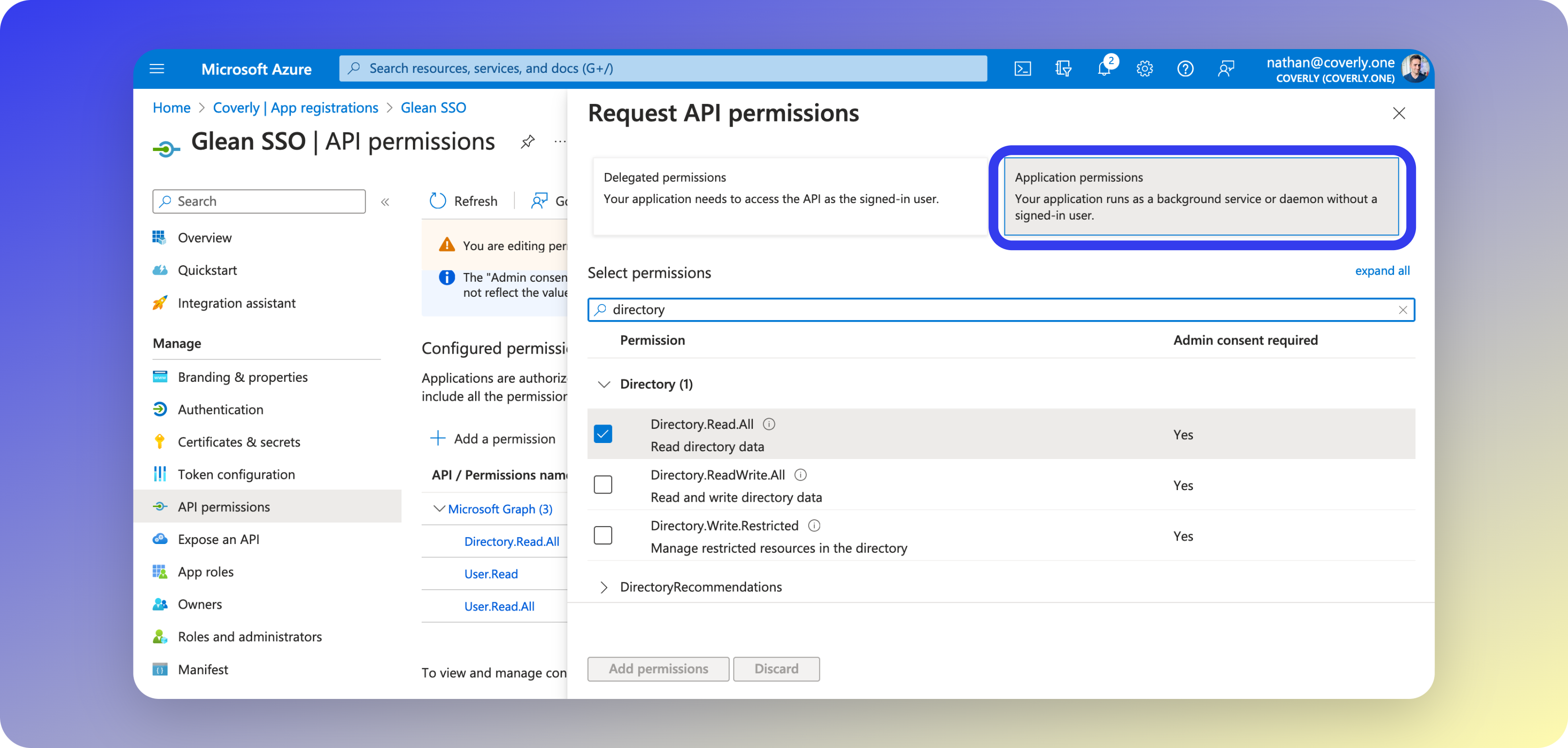 Application permissions
