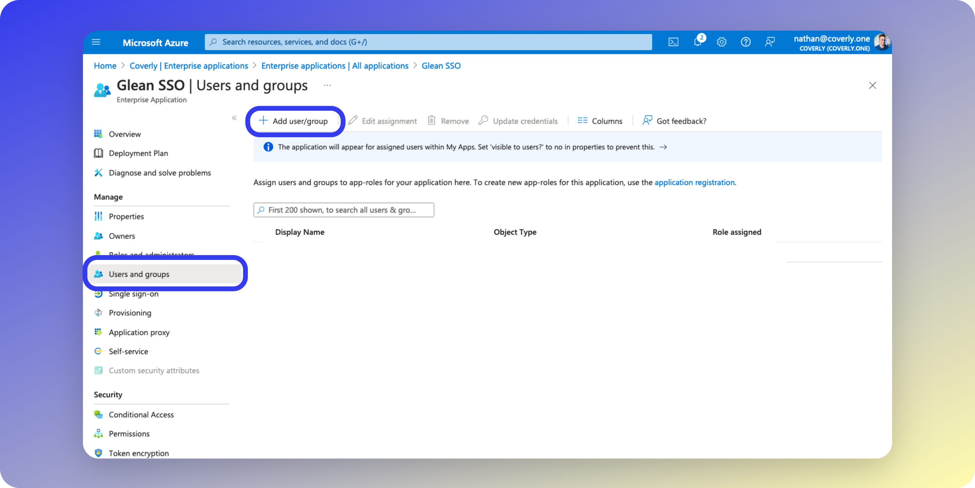 Add users and groups