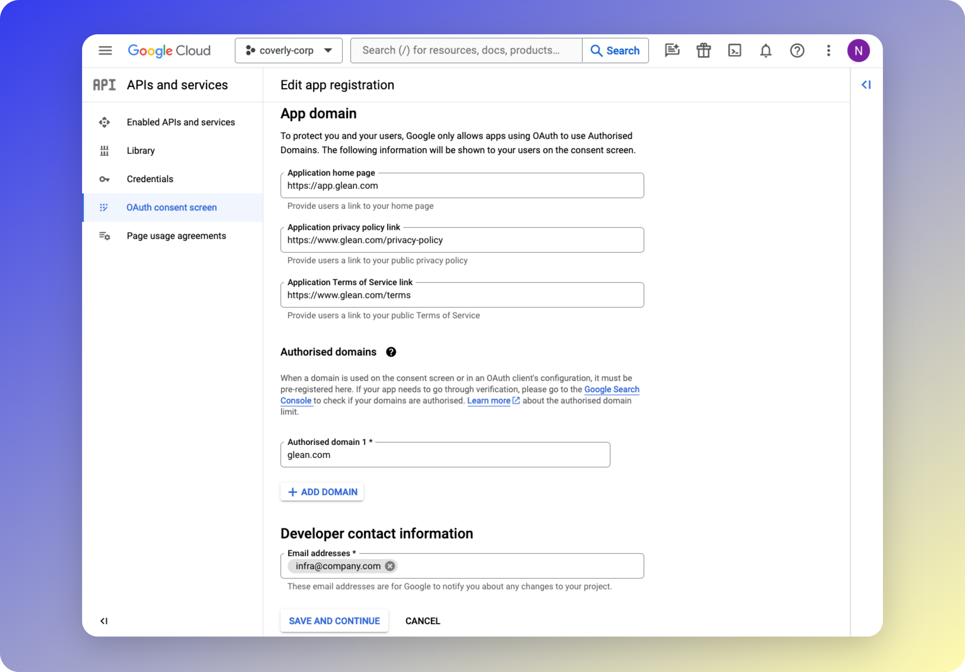 OAuth Consent Configuration 2